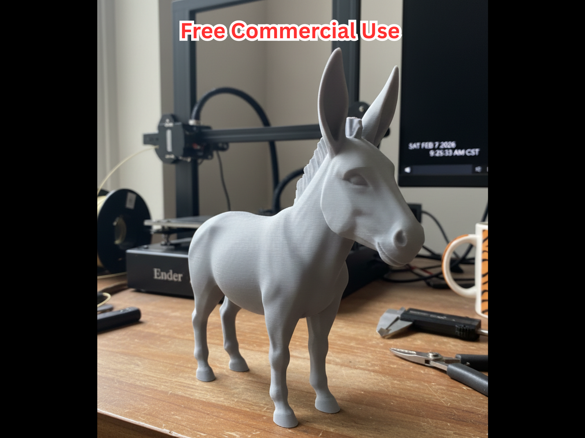 Semi-Realistic Donkey Statue