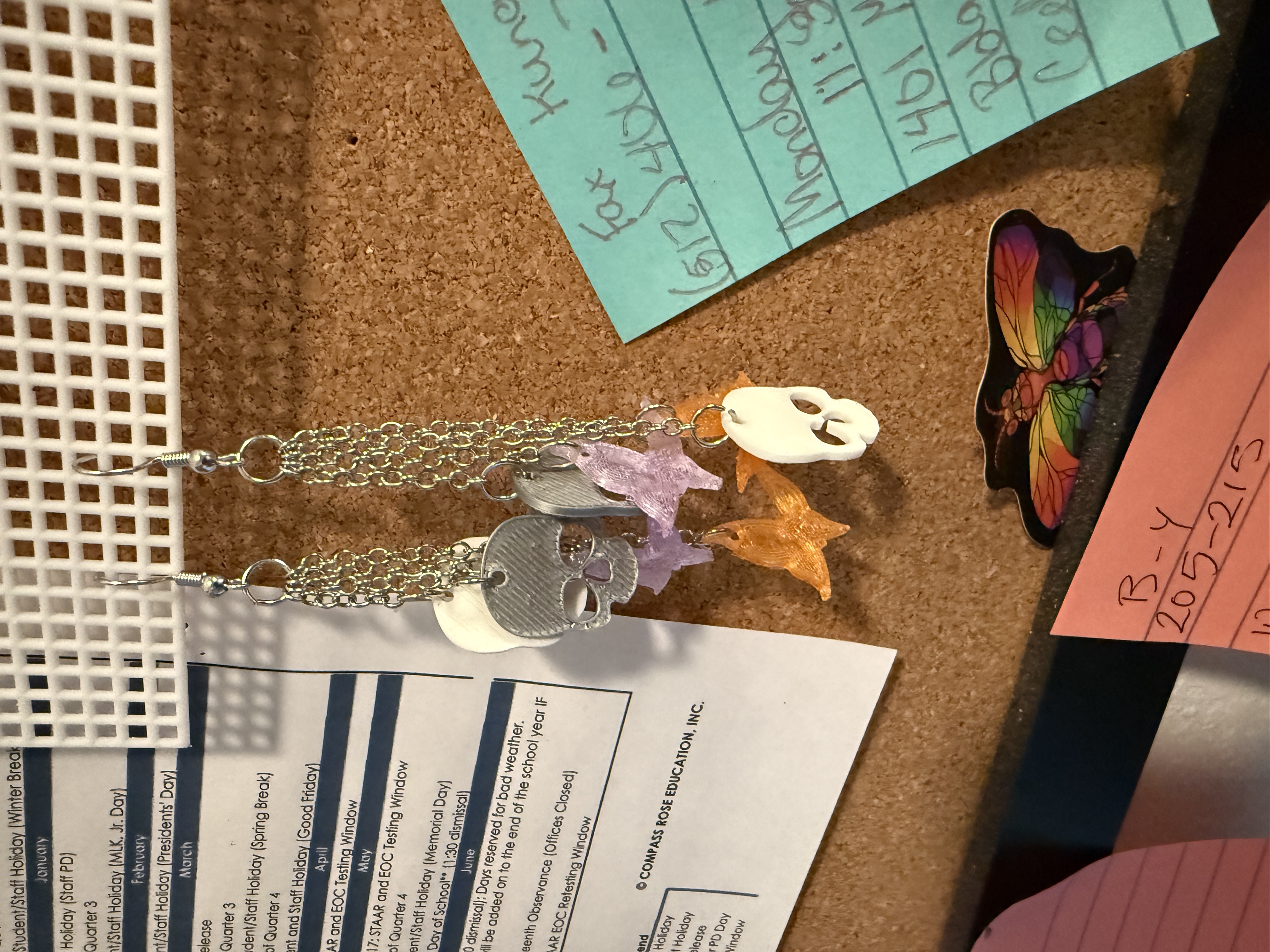 Butterflies and Skulls earrings