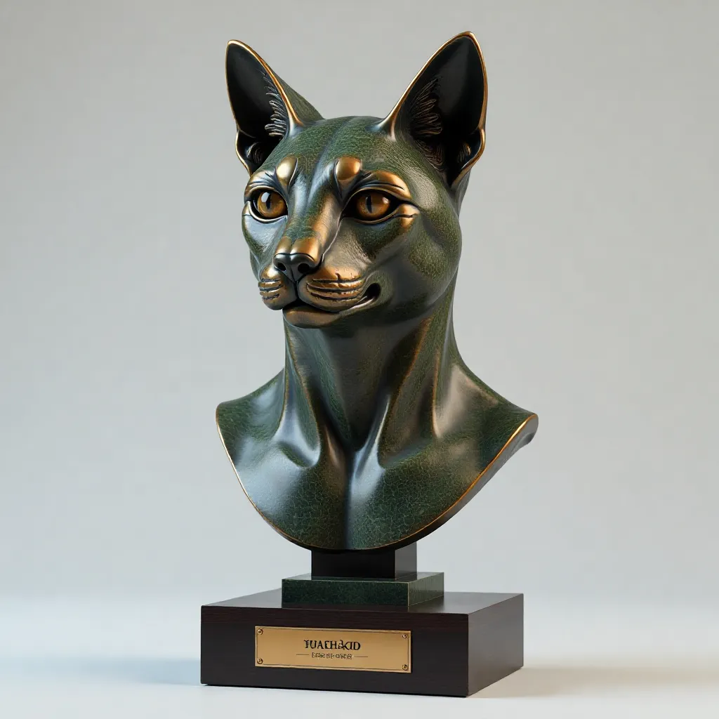 Regal Cat Bust Statue