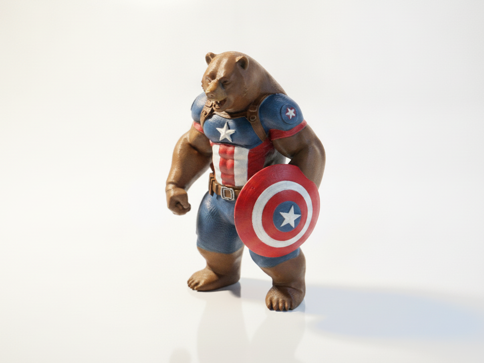 Captain America Polar Bear Figurine Marvel 3D Printable