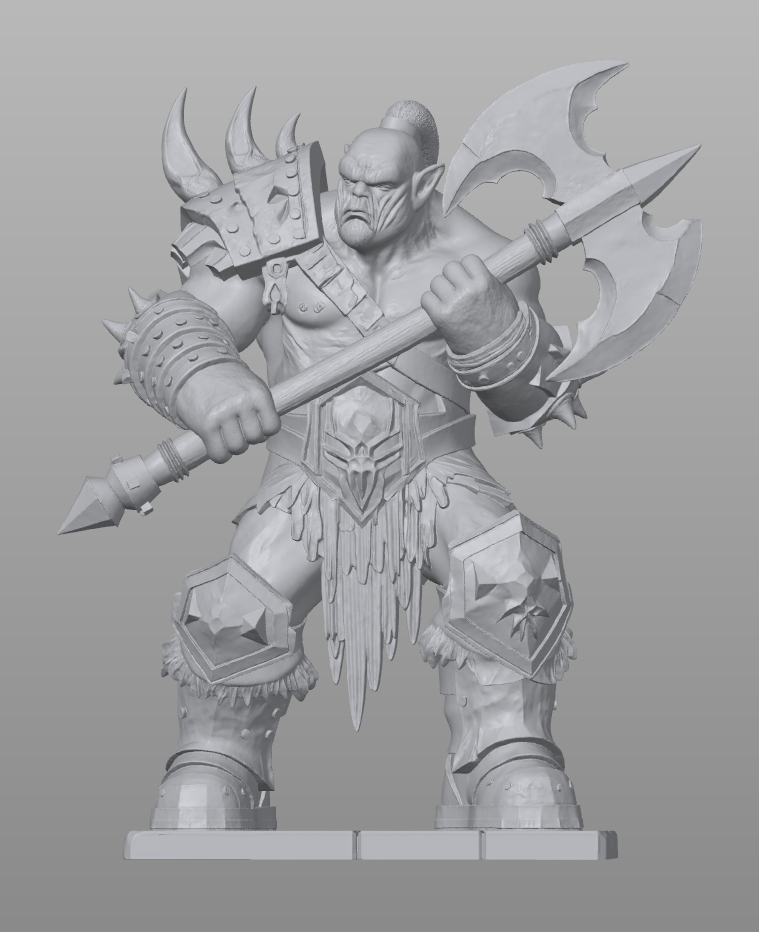 Oggre with two handed axe