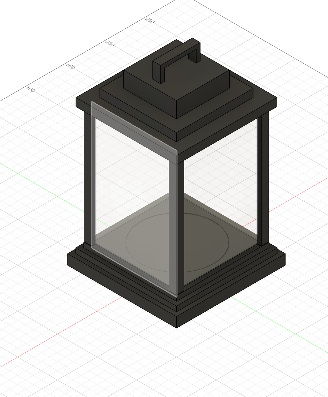 Blocky Minecraft Lantern With Accsess Hatch