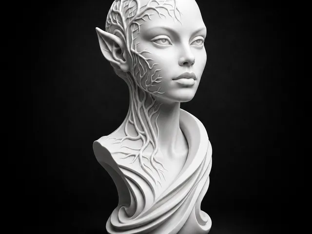 Forest Elf Bust STL | Fantasy Nature Spirit Sculpture | Elven Queen