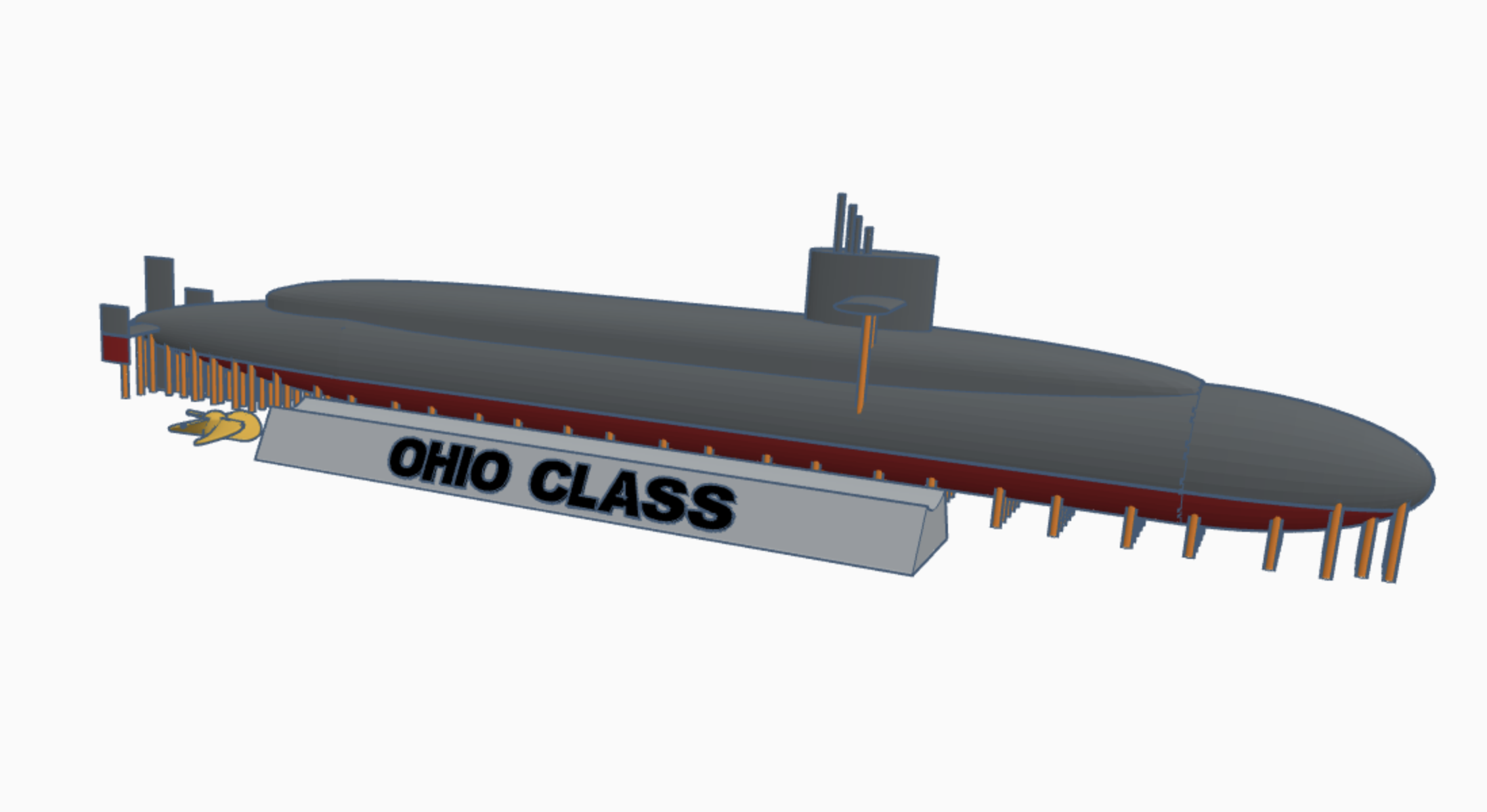 OHIO SUBMARINE CLASS 3D model