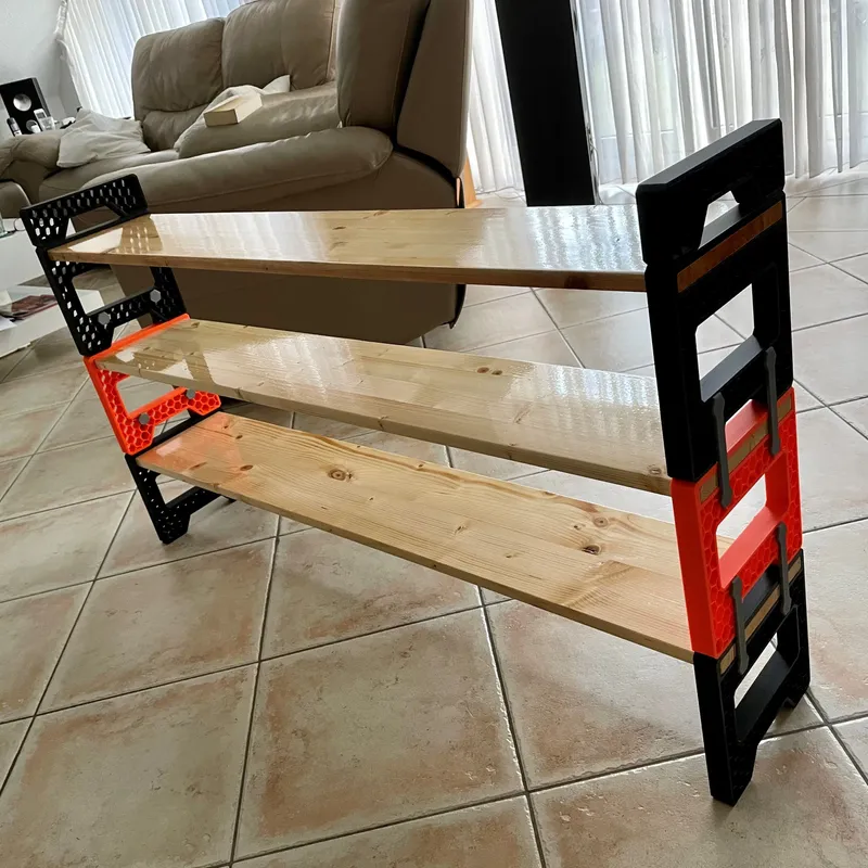 Stackable Shoe Rack by 3DDIY, Download free STL model