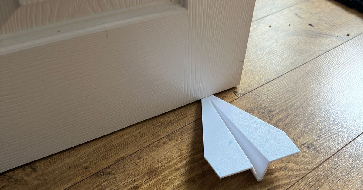 Doorstop Paper Airplane. Easy print. No supports. by DKDESIGNS Download free STL model