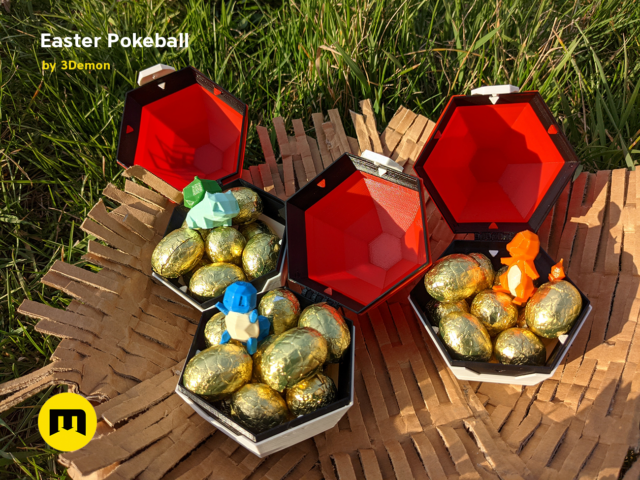 Miniatura 2 do modelo 3D Pokeball Easter Egg Box Decoration