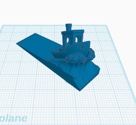 Benchy riding a wave doorstop