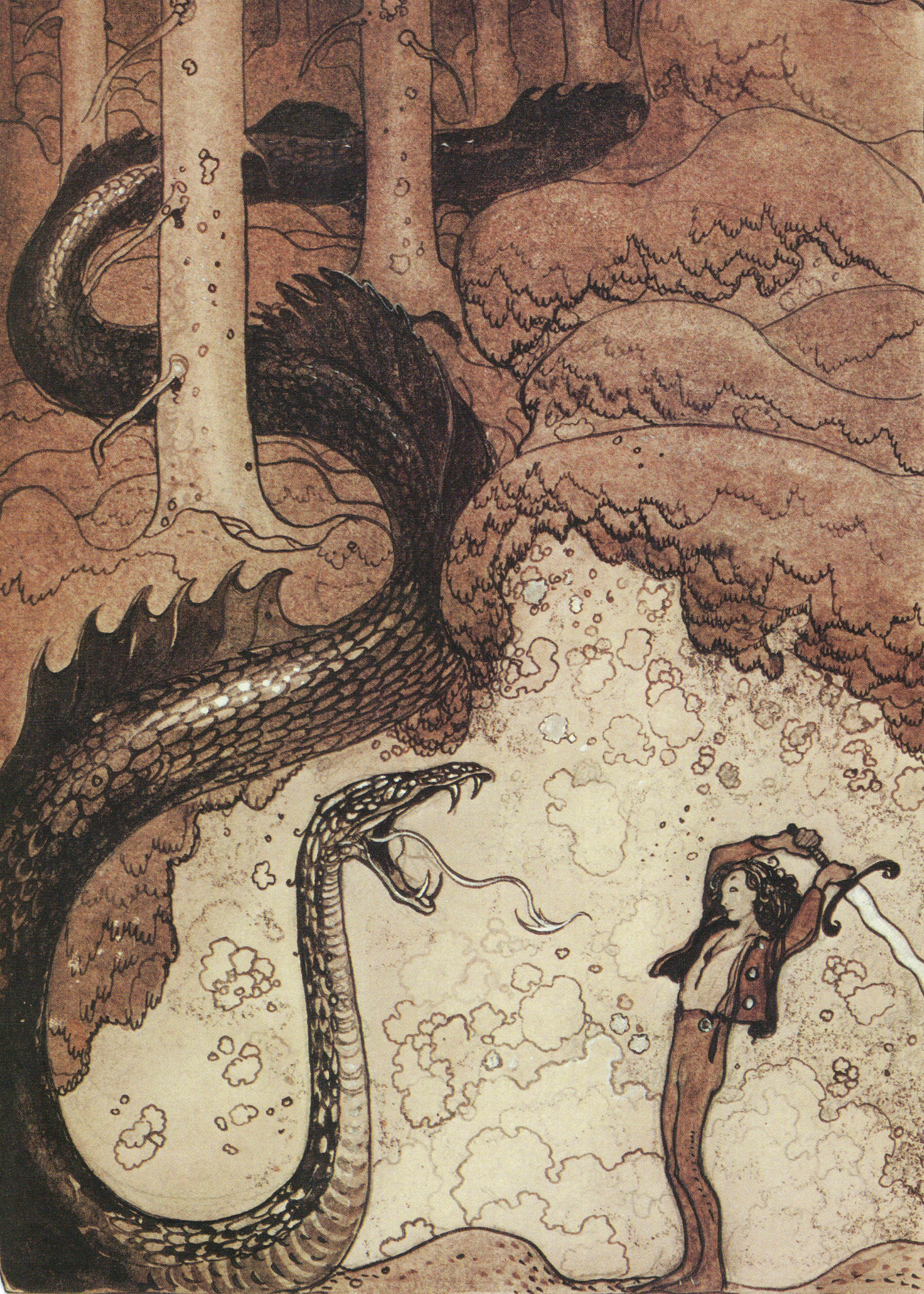Hueforge - Lindworm from painting by John Bauer