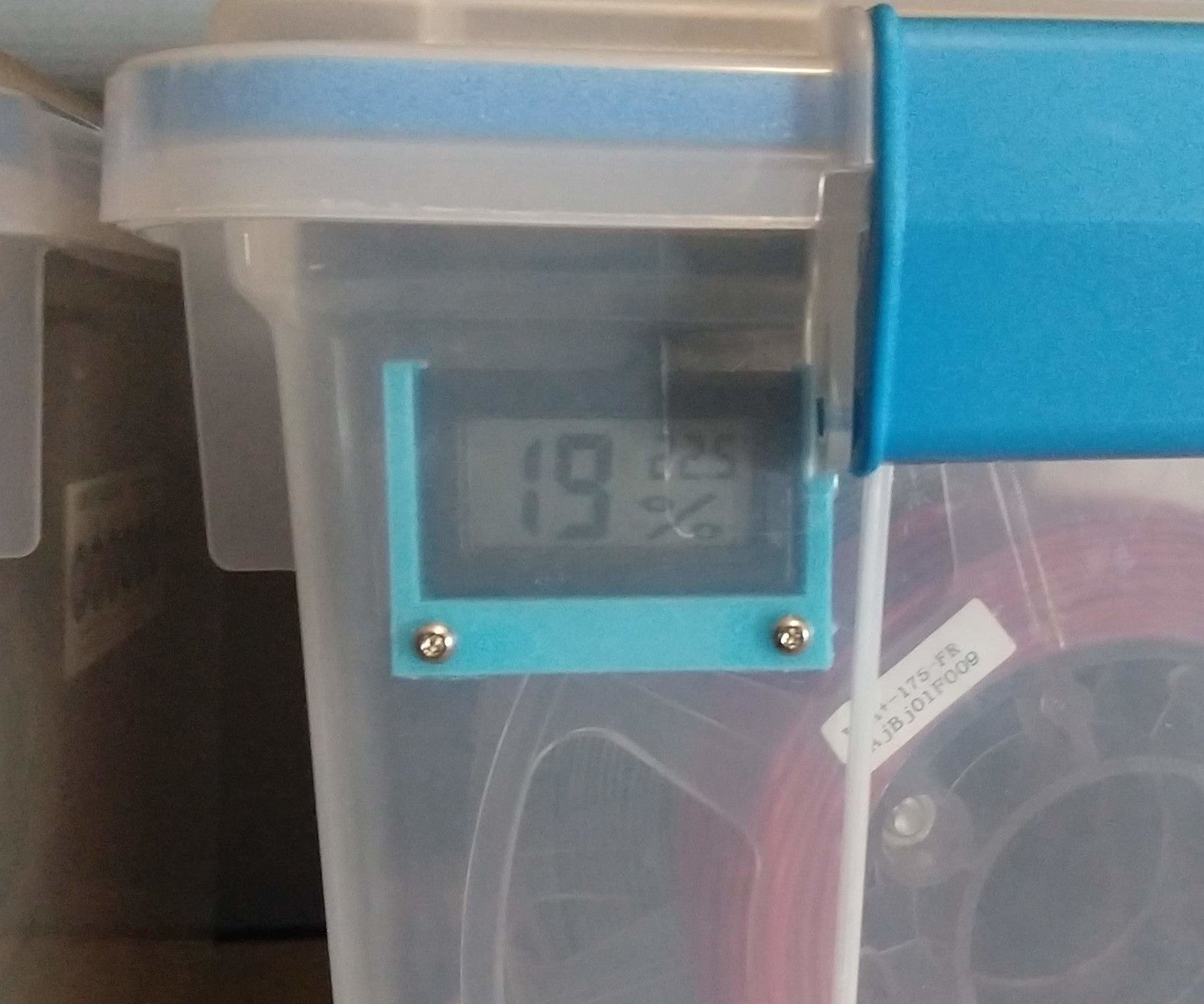 Drybox hygrometer mount