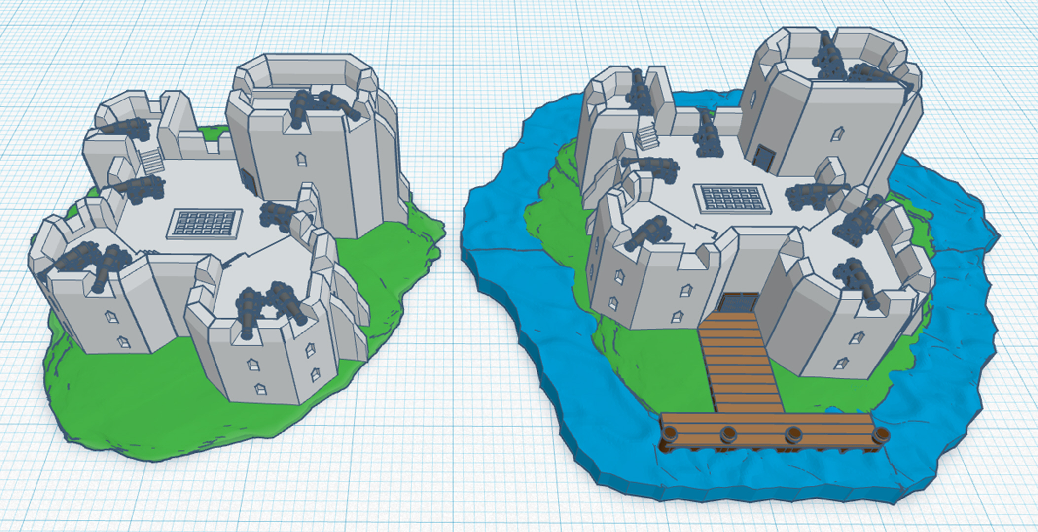 Mantic Armada Fortifications Land Sea Fort by TigerTone