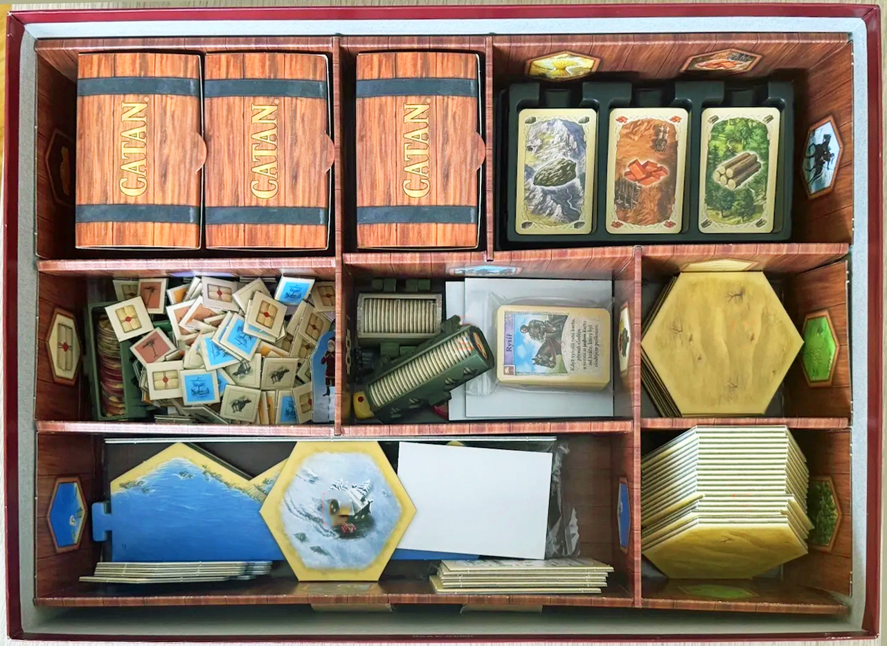 Catan Expansion Scenario Game Piece Boxes / Holder - Rickshaw Run, Pyrenees, Santa Claus & Easter — thumbnail 5