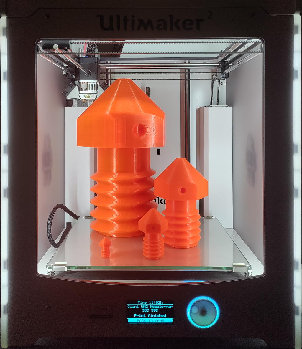 10x scale Ultimaker 2 0.4mm nozzle by Download free STL