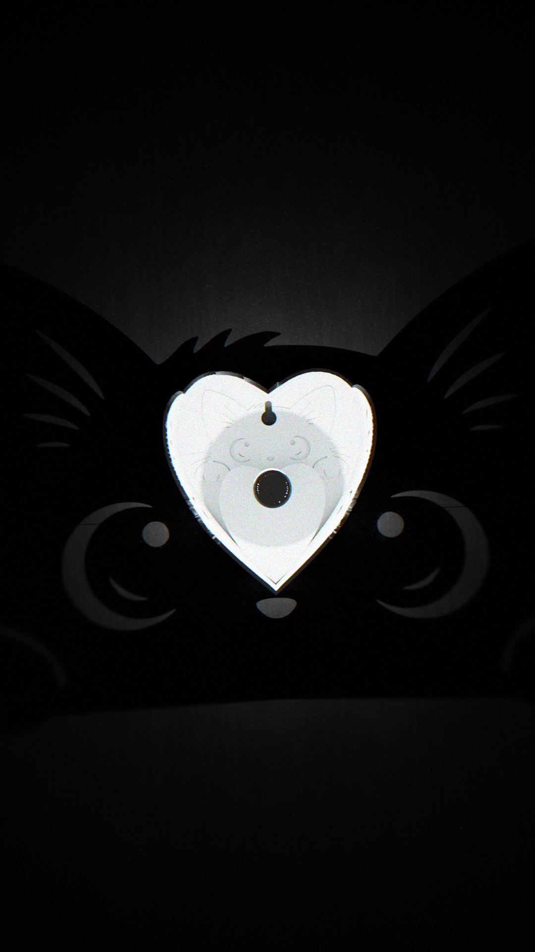 The Peeking Cat | Heart Shadow Night Lamp 3D model