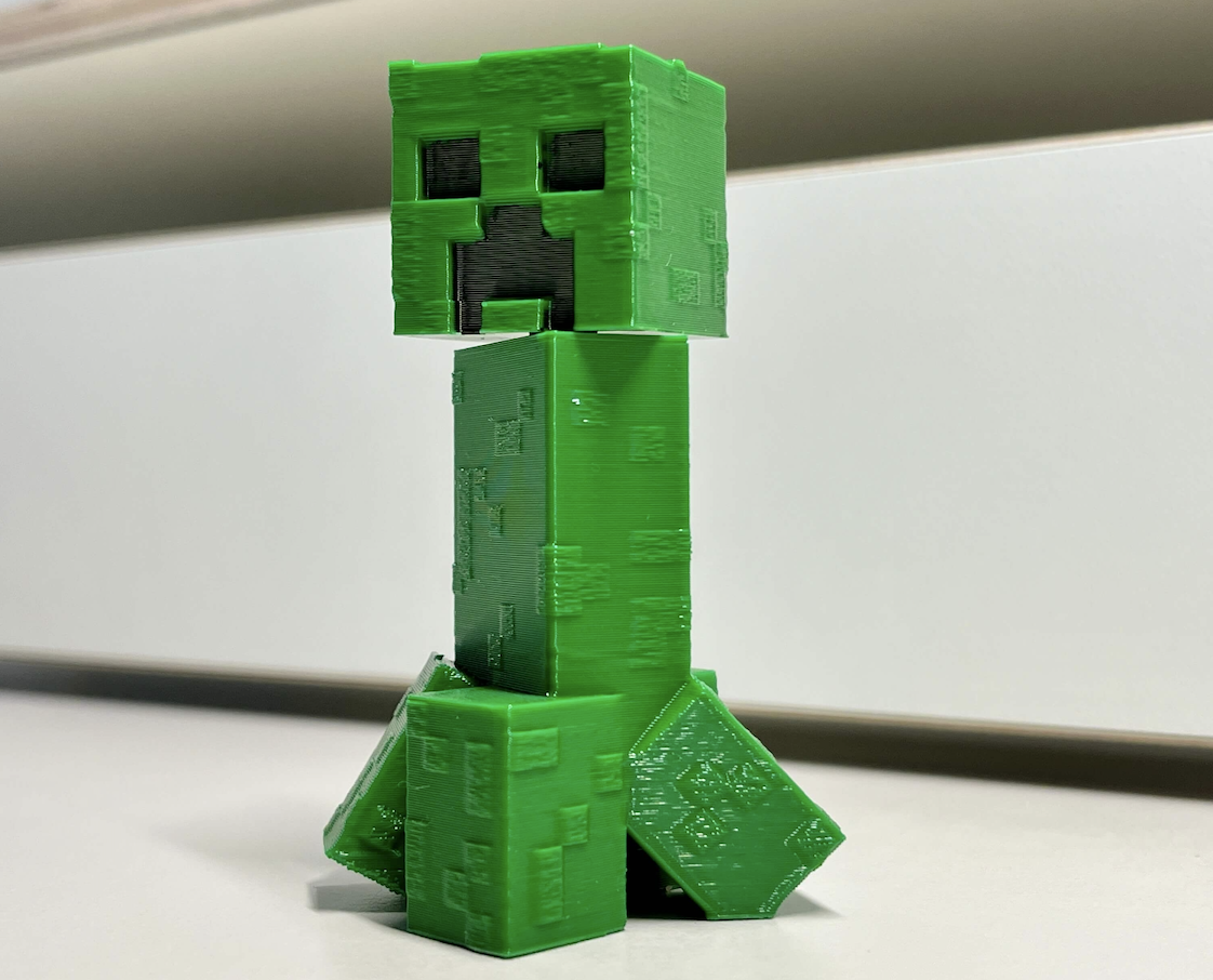 Minecraft Creeper Figure - rotating head, no supports