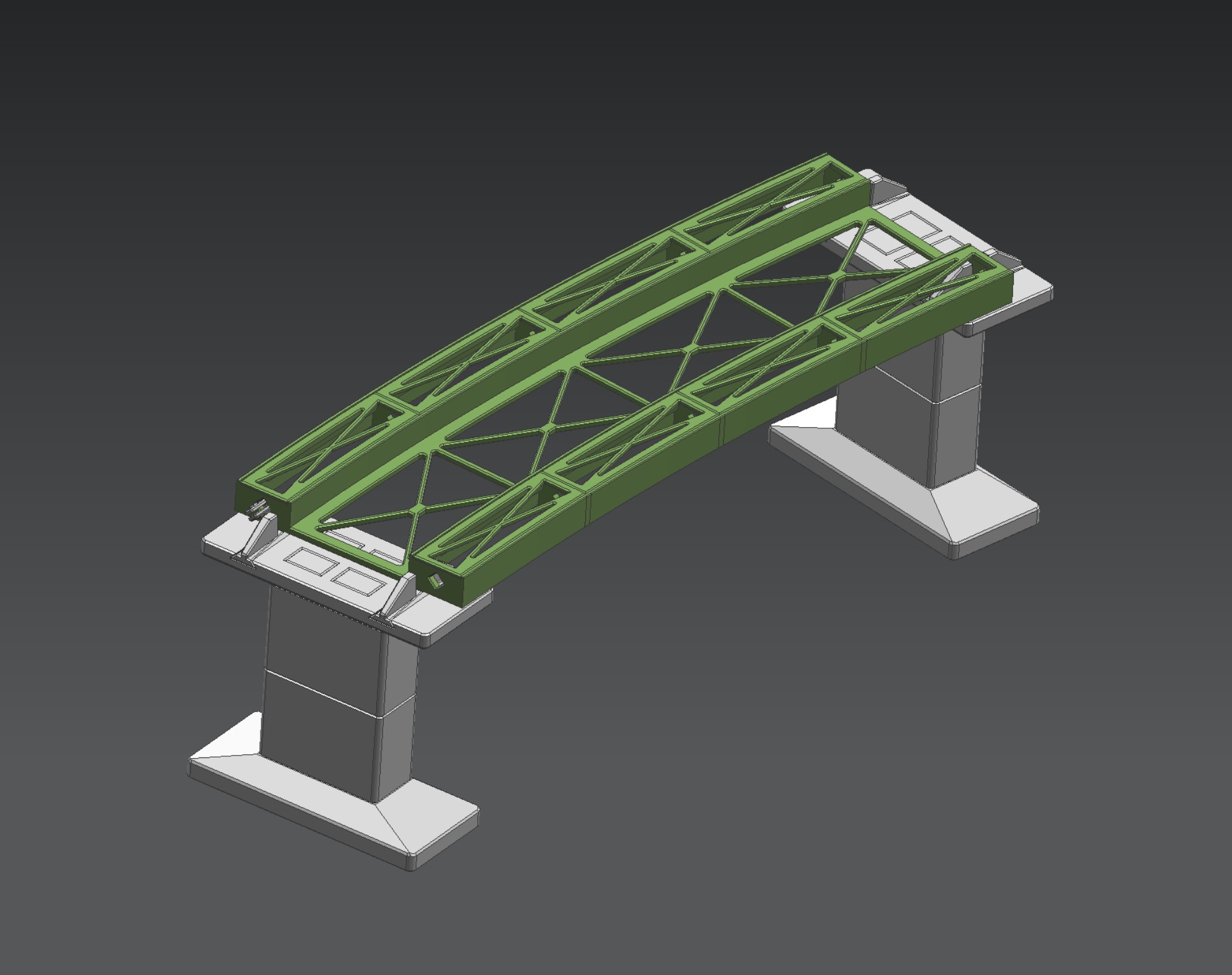 Märklin H0 modular Steel Girder Bridge element for curved Rail-C No. 24912 [R=1114.6mm-12.1°] (multi part) / Märklin H0 modulare Stahlträger-Brücke Element für gebogenes Gleis-C Nr. 24912 [R=1114.6mm-12.1°] (mehrteilig)