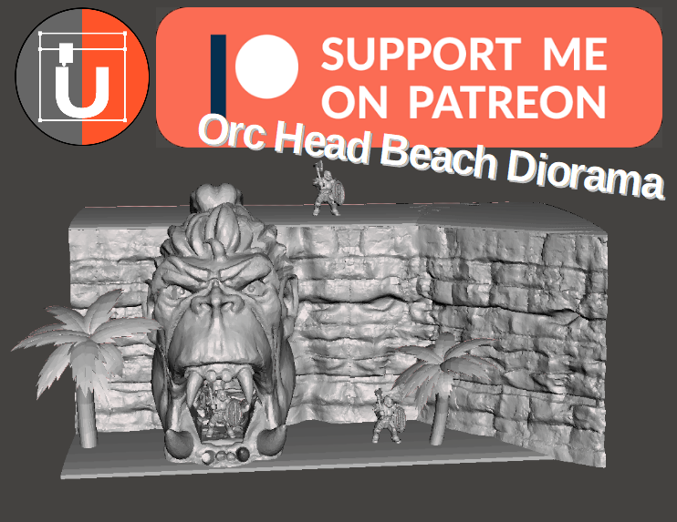 Orc Head Beach Diorama