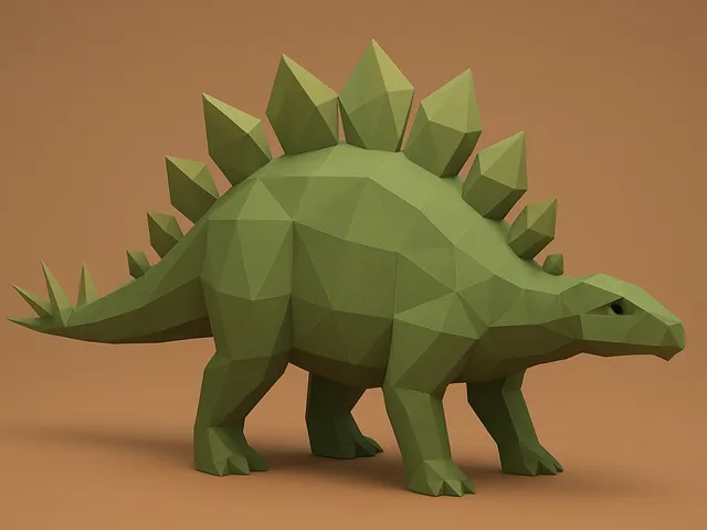 Low poly stegosaurus