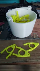clothespin / laundry clips with a bucket for hanging