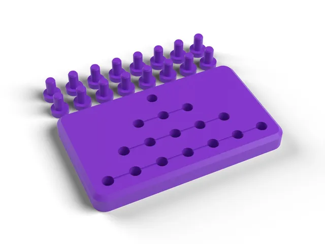 Pocket Nim - Ancient Take-Away Strategy Peg Game, 1-3-5-7 Rows, No Supports (OpenSCAD)