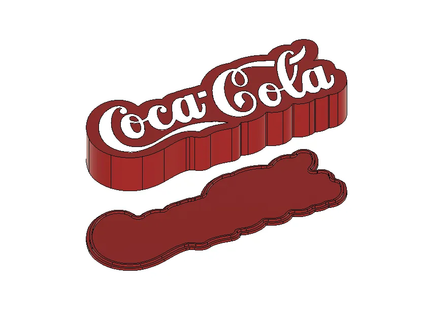 Coca-Cola Logo Lightbox LED Lamp by braga3dprint | Download STL