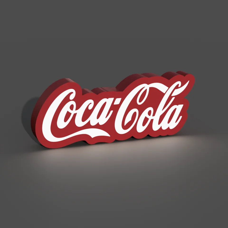 Coca-Cola Light ポスターデザイン Coca-Cola Logo Lightbox LED Lamp by braga3dprint | Download