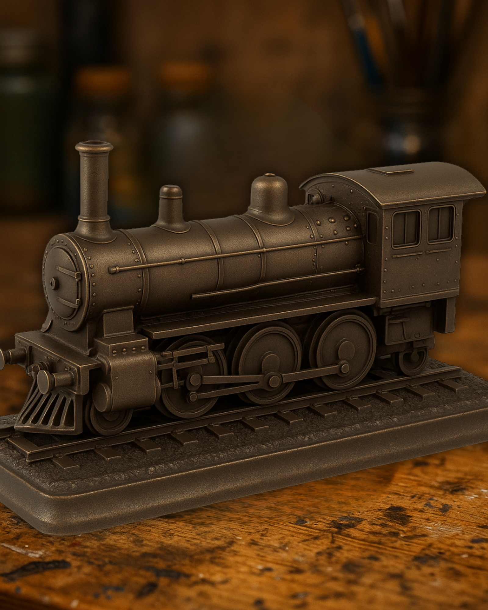 Vintage Steam Locomotive Statue – Classic Train Model