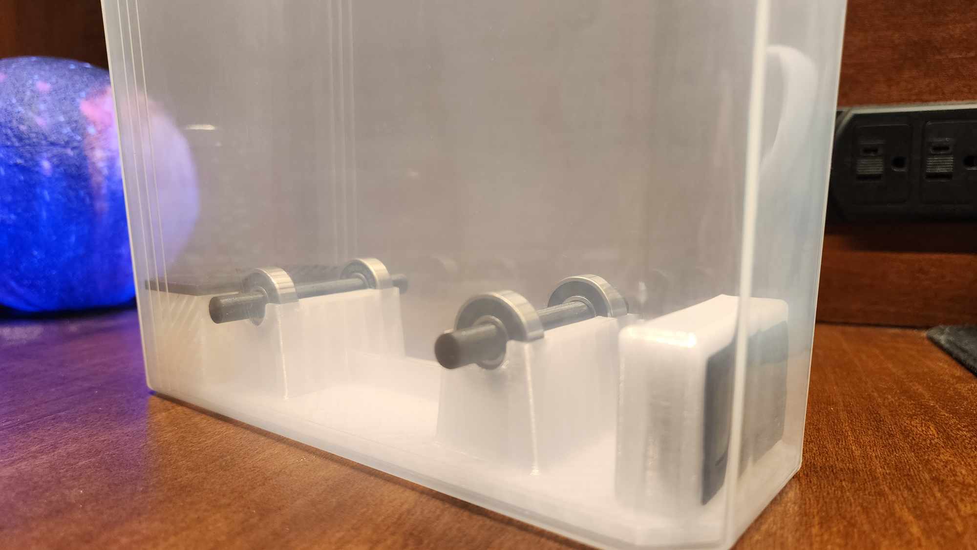 Plastic House Cereal Container all in one spool storage.