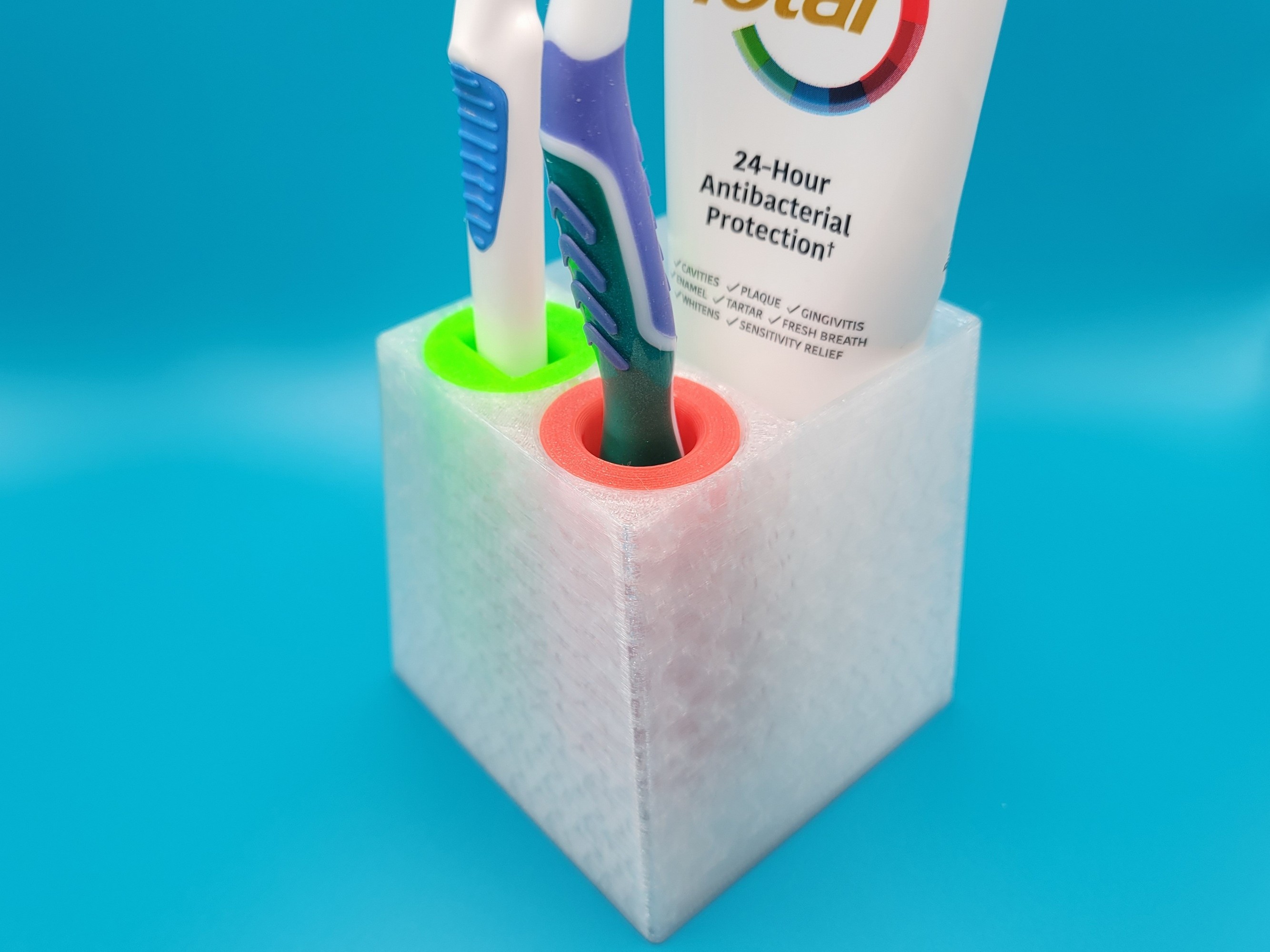 Double Toothbrush And Toothpaste Holder With Inserts And Drainage By Phil Caruso Download Free