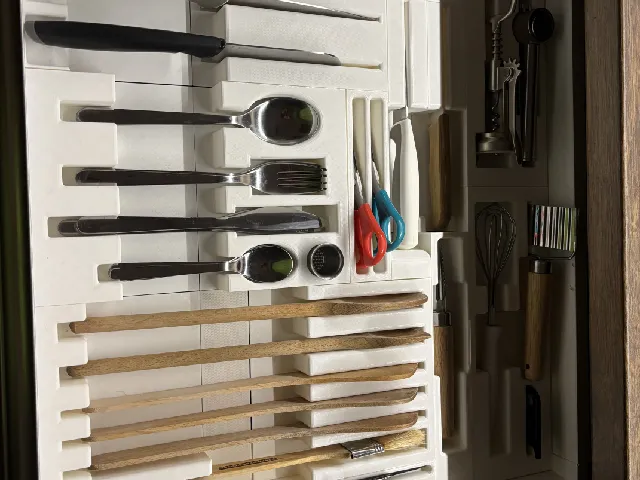 Custom gridfinity kitchen drawer organizer for BLUM drawers