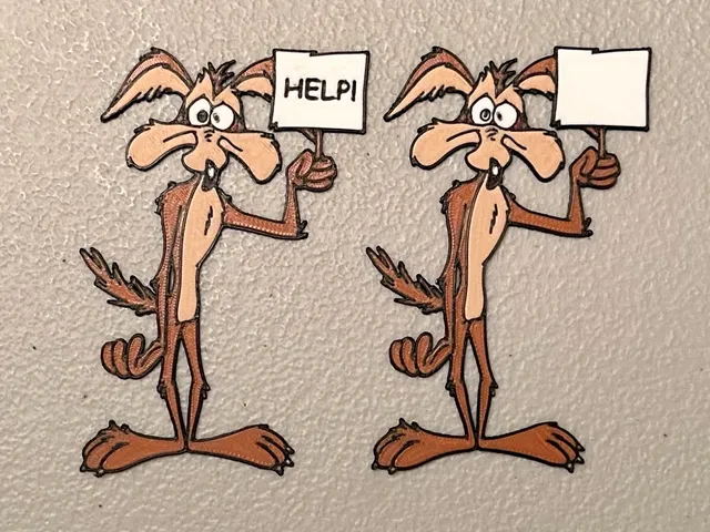 Multicolor Wile E. Coyote with Sign Magnet