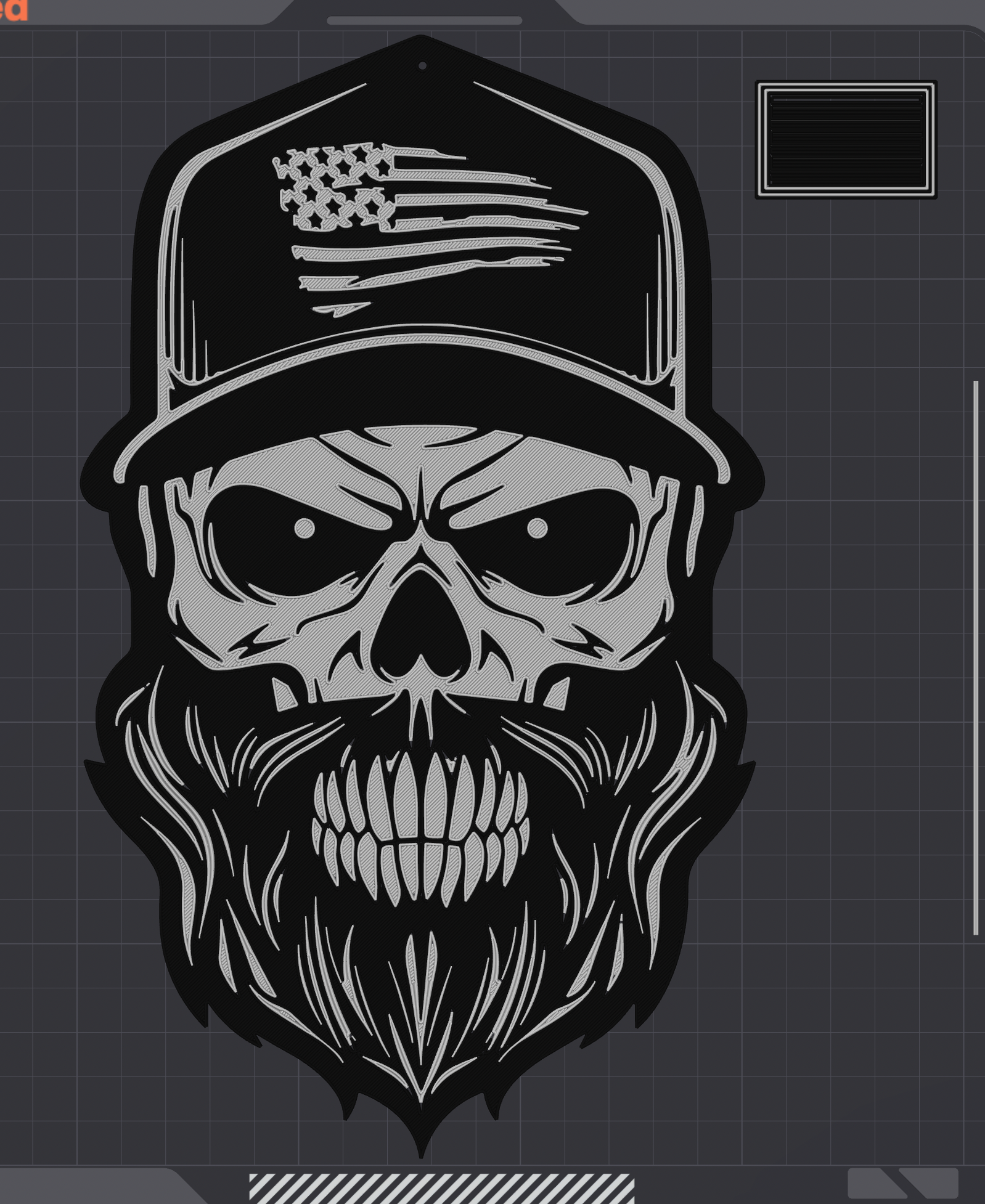 Bearded American Skull