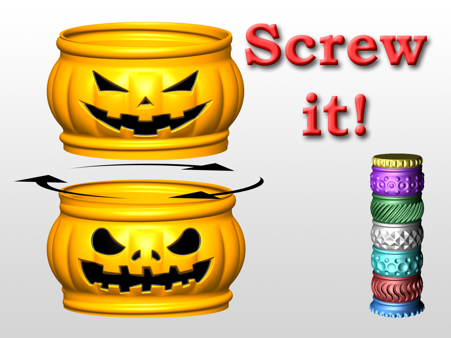 Screw-on stackable container
