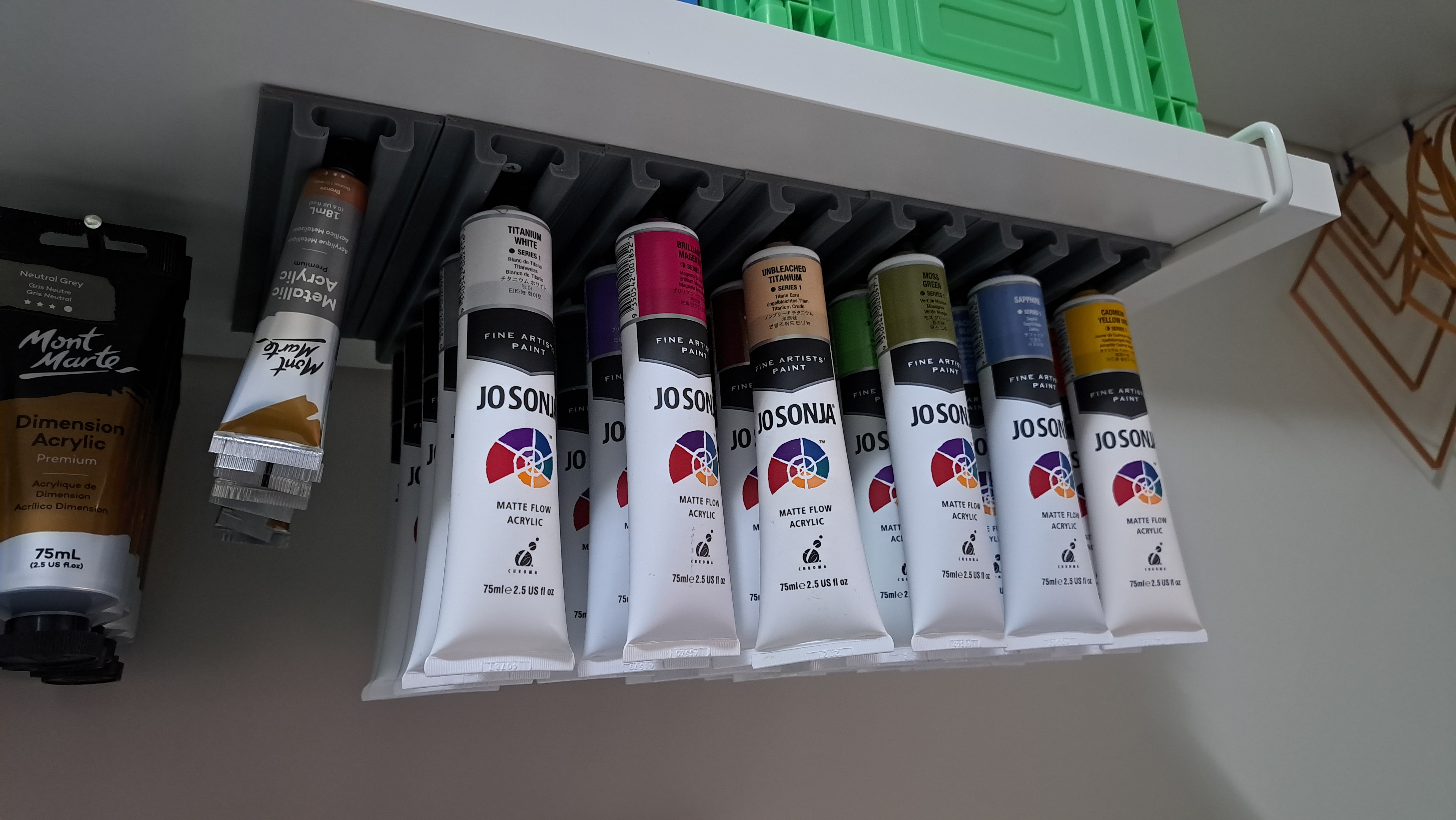 Hanging Paint Tube Rack / Rail  for Jo Sonja Tubes