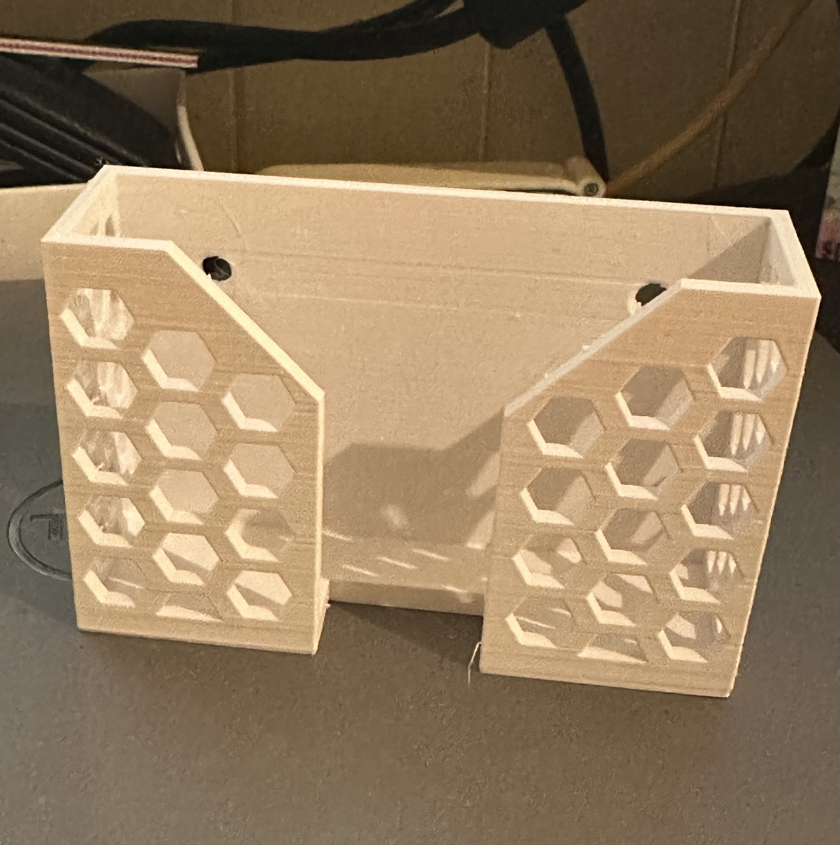 Phone holder wall mounted with screw holes