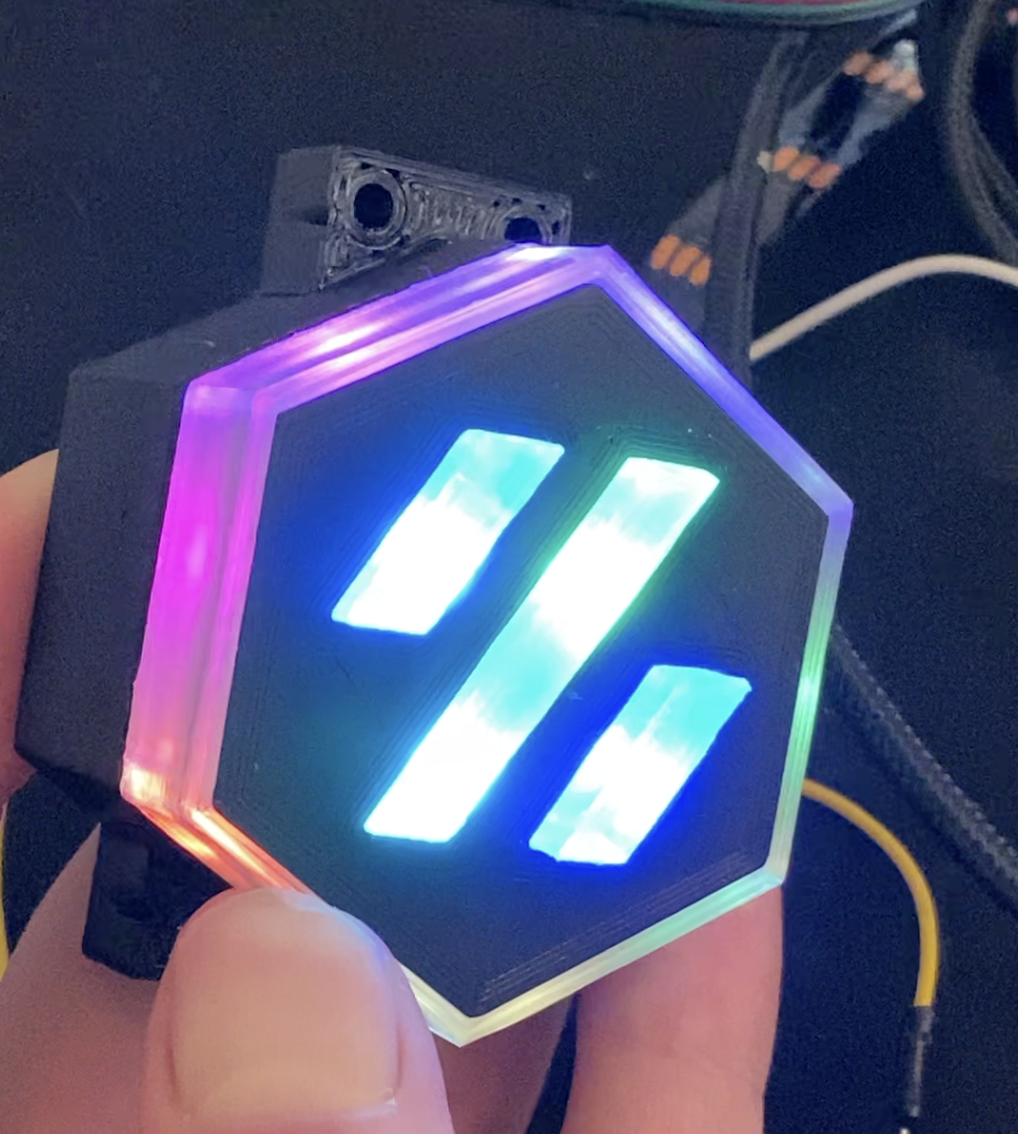 Flat Mesh Skirt - Voron 2.4 Center Logo mod using LED-strips