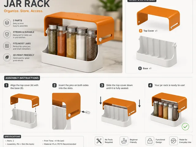 5-Jar Spice Rack Organizer