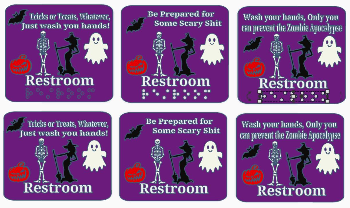 Unisex Halloween Restoom Bathroom Signs by Knowthebird | Download free ...