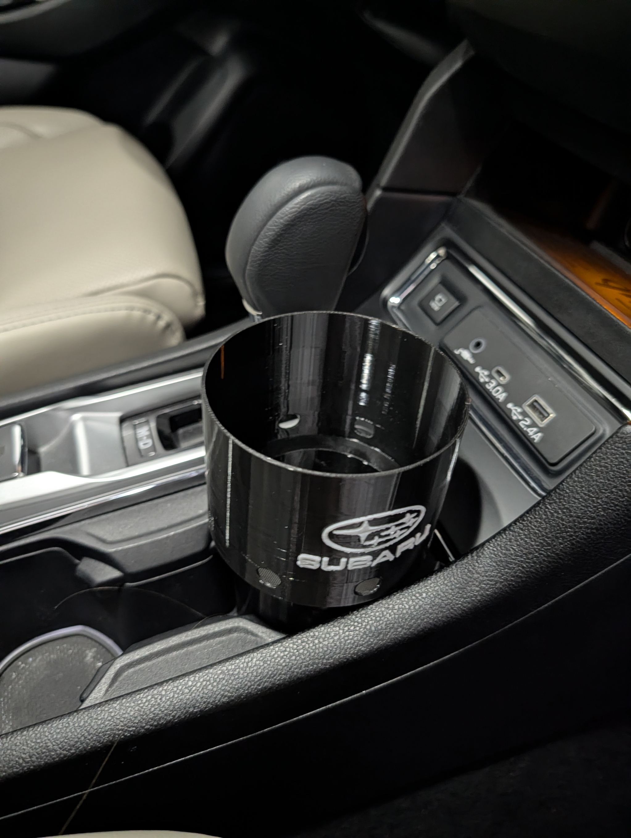 Subaru Ascent cup holder w/ logo