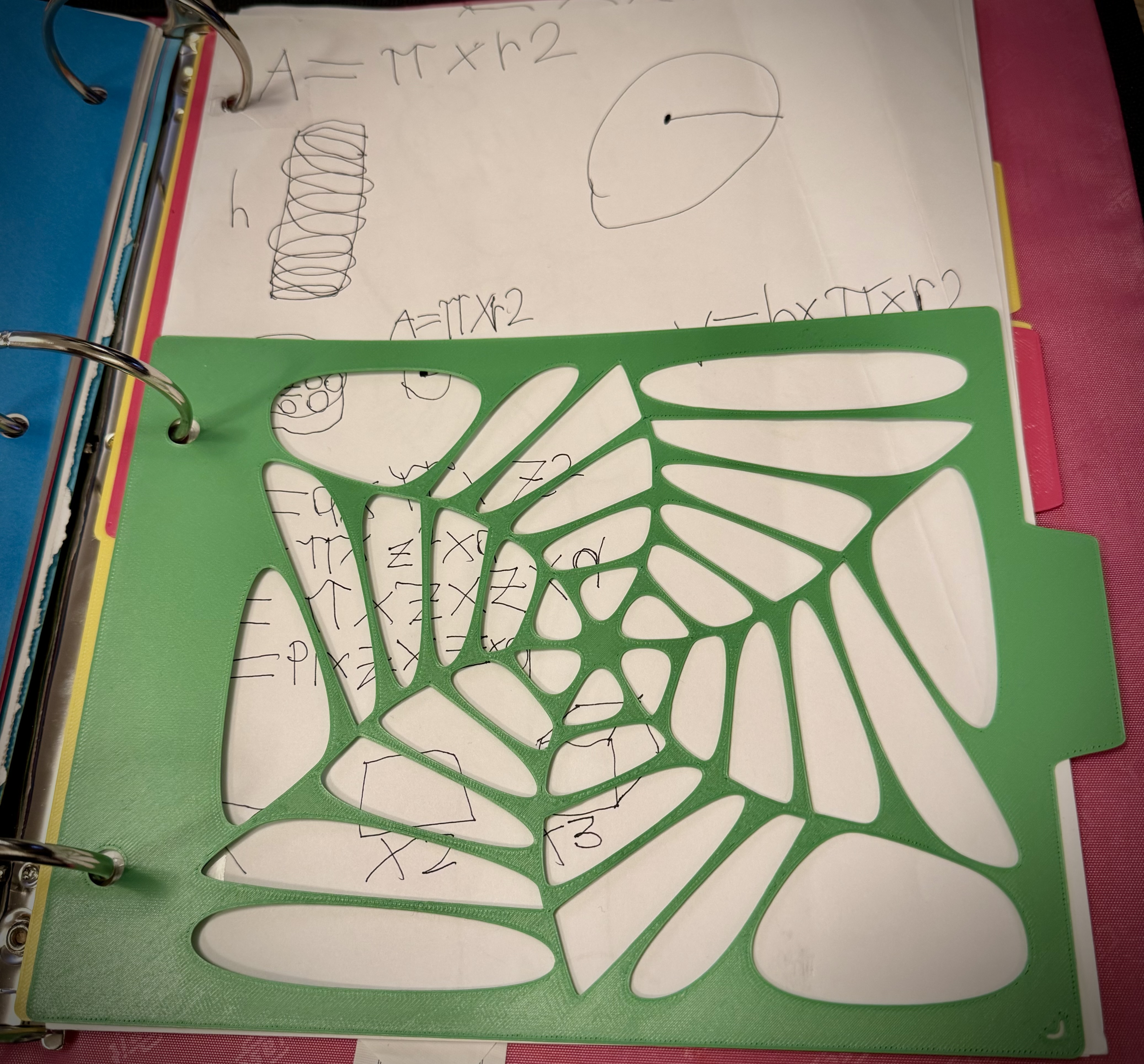 3-ring binder tabs with Voronoi patterns, Penrose tiles, and more