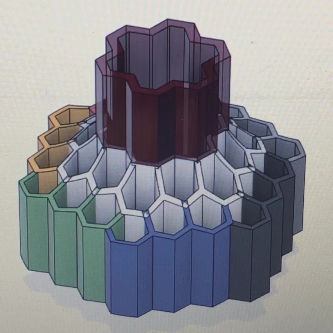 Miniatura 3 do modelo 3D MODULAR SPINNING PEN HOLDER