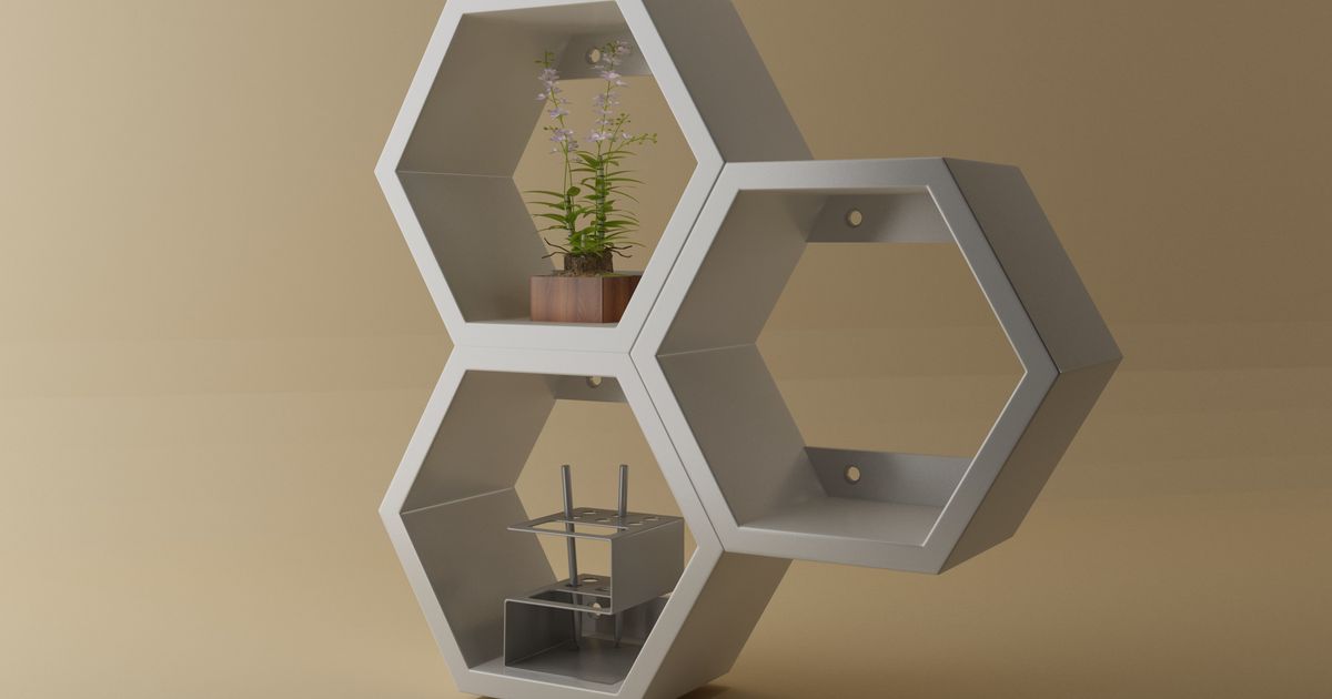Honey-Comb shelves by CaliBlood | Download free STL model | Printables.com