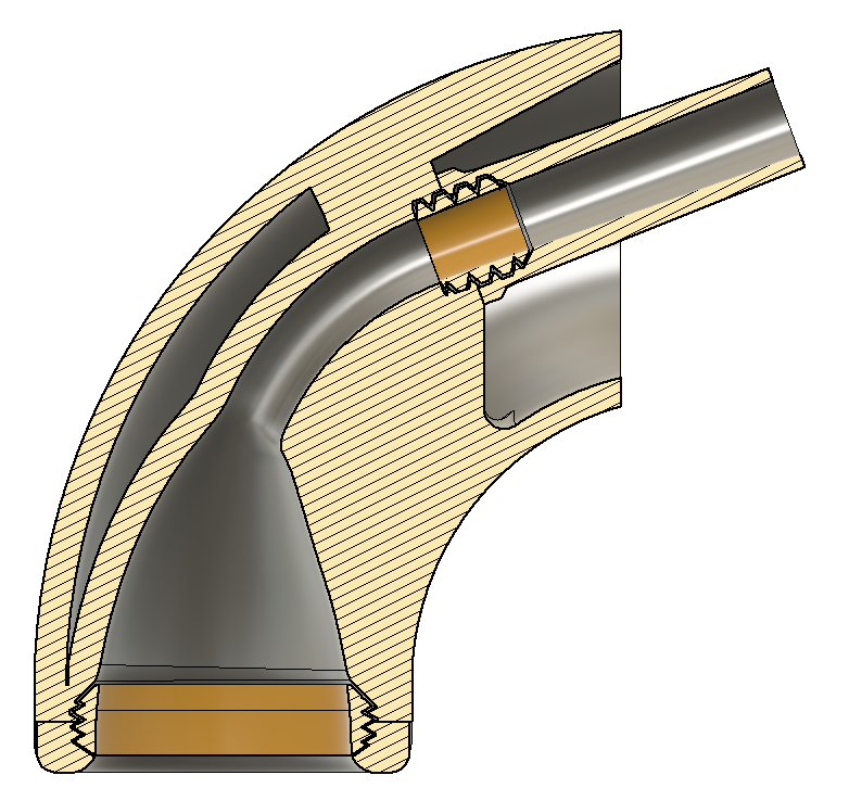 Alcon 23 Modular 90 degree (Macaroni) tuba mouthpiece by The