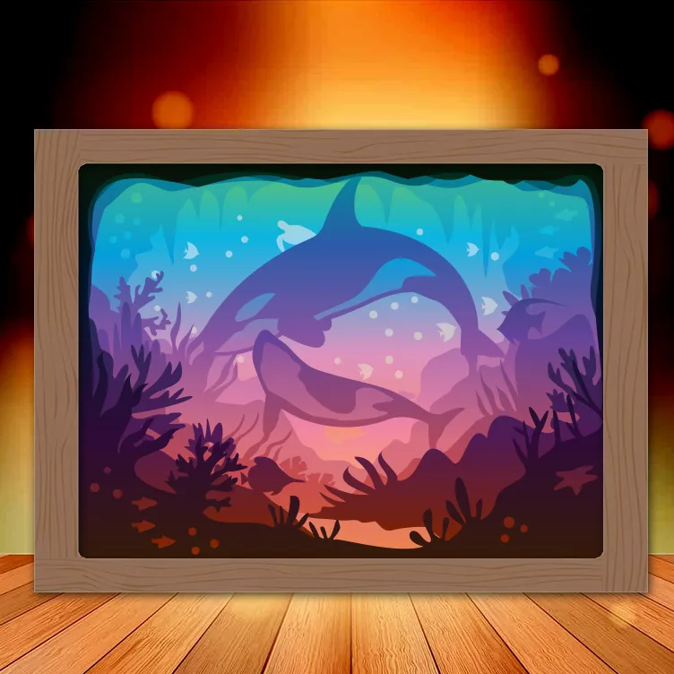 orca whales lightbox por tecnoculebras, Descargar modelo STL gratuito