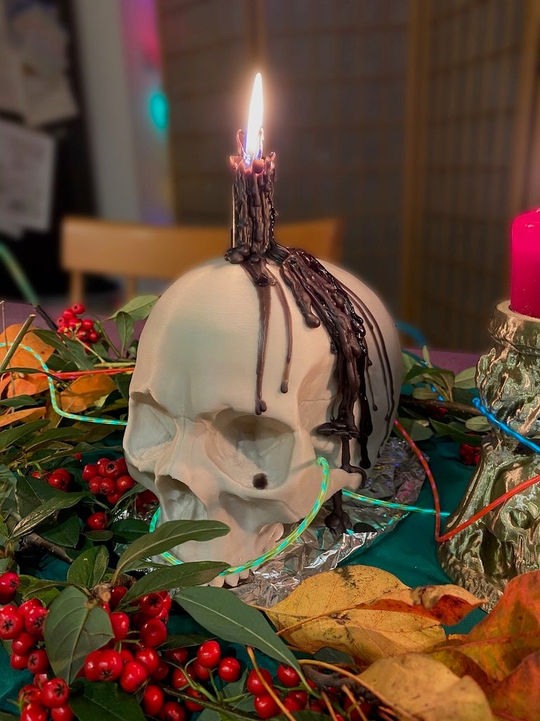 STL file Skull Candle Holder 💀・3D print design to download・Cults