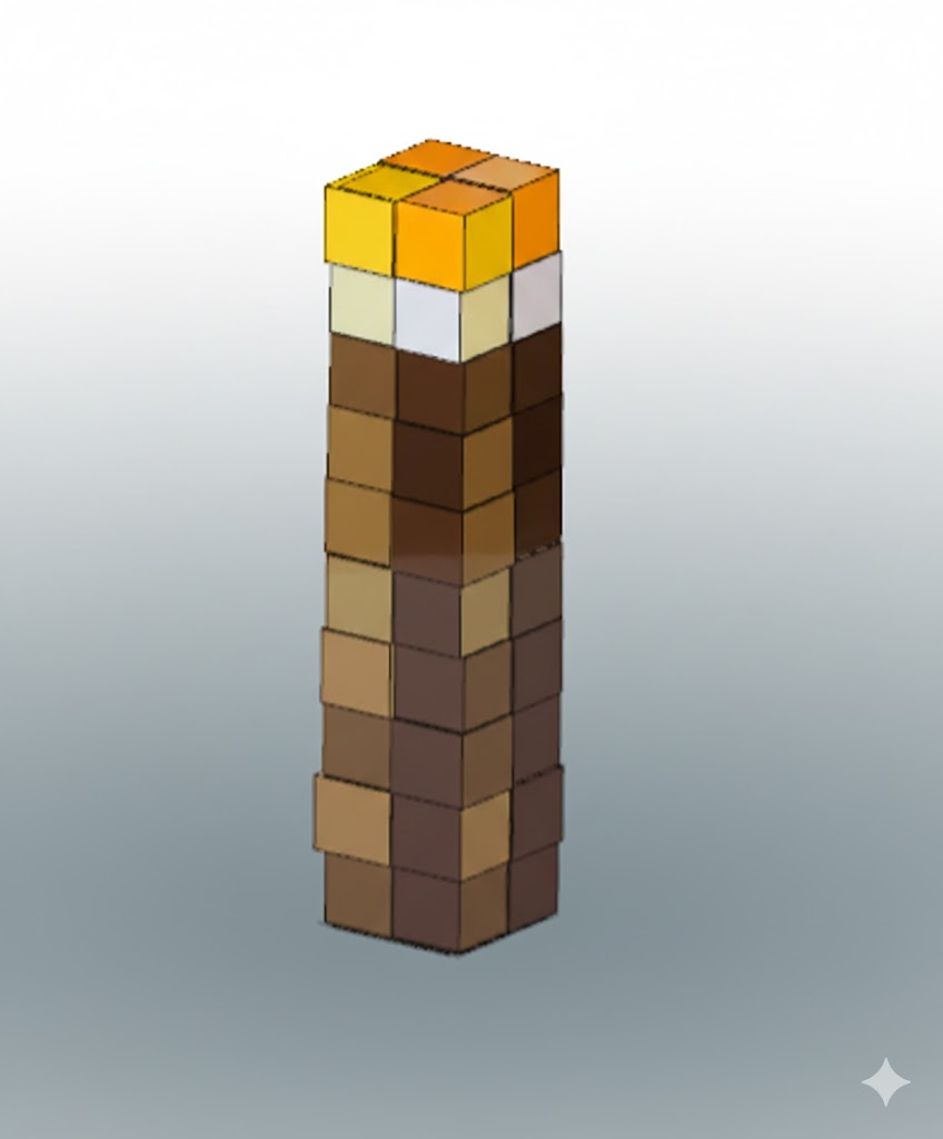 Miniatura 2 do modelo 3D Minecraft torch lamp