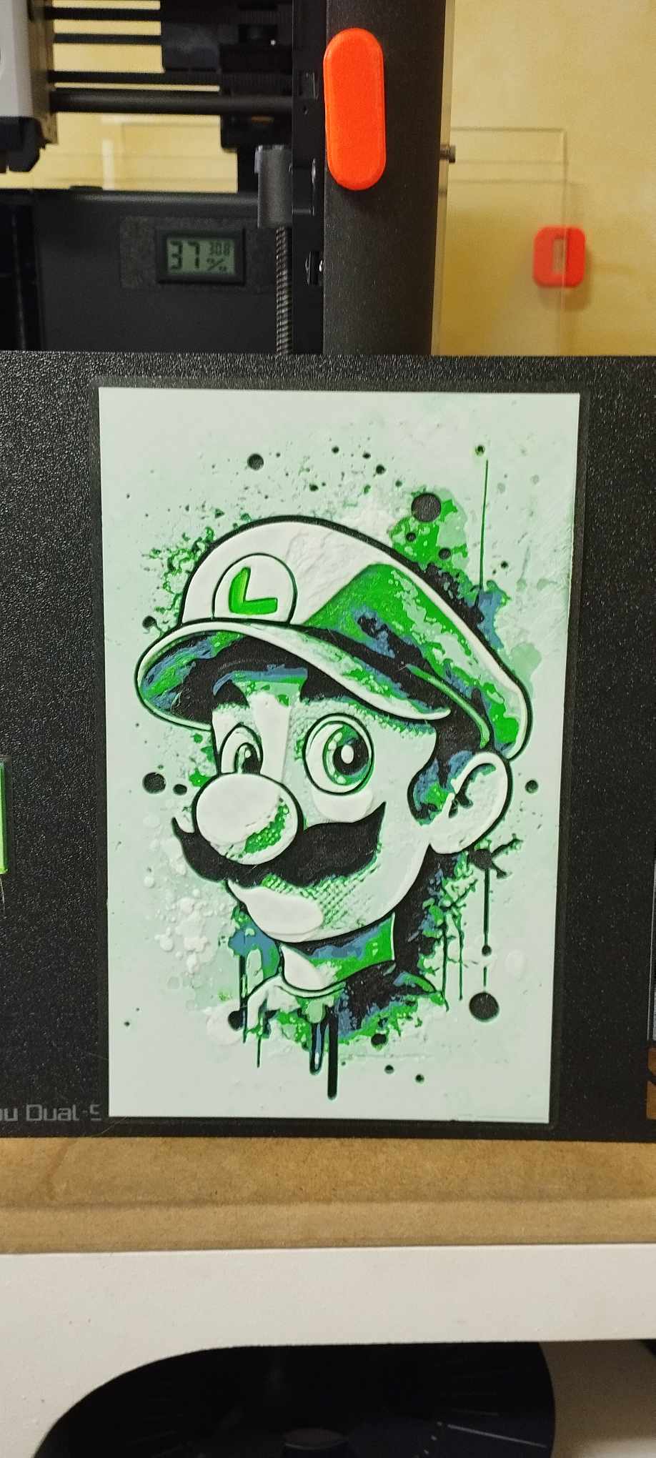 Luigi from Super Mario (HueForge) with blue color 150x240