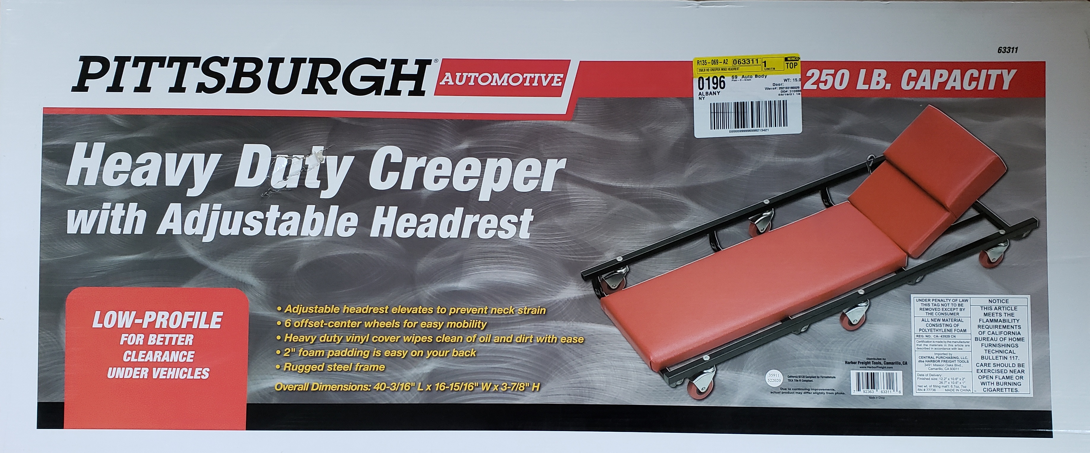 Pittsburgh Automotive Creeper from Harbor Freight Tool Bin by
