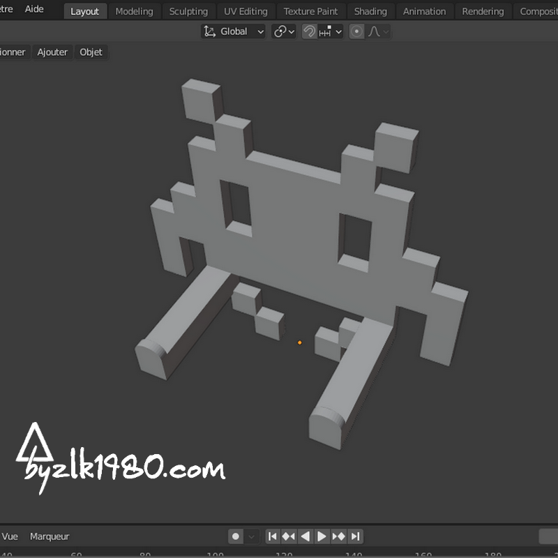 Miniatura 2 do modelo 3D SUPPORT CASQUE SPACEINVADER