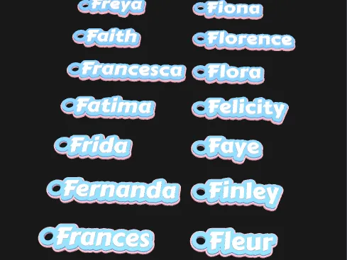 Alphabet Keychain Pack - Popular Girls Names (F)